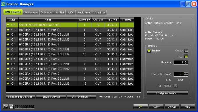 4096 pixel Salve DMX LED Controller H802RA 4 porte Materiale in lega di alluminio 12